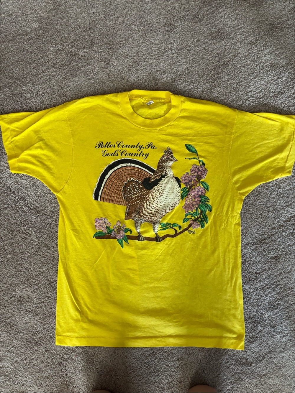 Screen Stars Yellow Crewneck Tee with Logo Tag